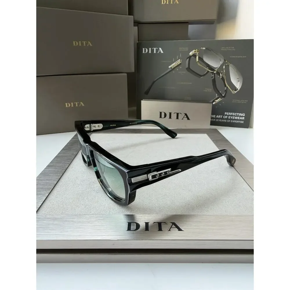 DITA PRIDM DTS753-A-01 Storm Swirl Silver Turquoise Lens Sunglasses AUTHENTIC